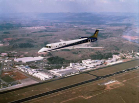 Embraer ERJ 145 over the Sao Jose dos Campos Factory